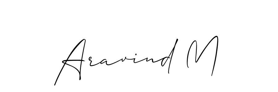 Create a beautiful signature design for name Aravind M. With this signature (Allison_Script) fonts, you can make a handwritten signature for free. Aravind M signature style 2 images and pictures png