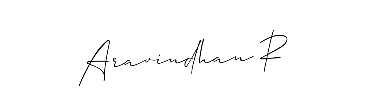 if you are searching for the best signature style for your name Aravindhan R. so please give up your signature search. here we have designed multiple signature styles  using Allison_Script. Aravindhan R signature style 2 images and pictures png