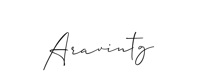 The best way (Allison_Script) to make a short signature is to pick only two or three words in your name. The name Aravintg include a total of six letters. For converting this name. Aravintg signature style 2 images and pictures png