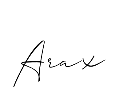 Make a beautiful signature design for name Arax. With this signature (Allison_Script) style, you can create a handwritten signature for free. Arax signature style 2 images and pictures png