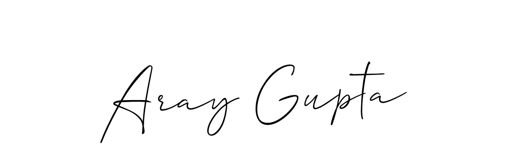 Use a signature maker to create a handwritten signature online. With this signature software, you can design (Allison_Script) your own signature for name Aray Gupta. Aray Gupta signature style 2 images and pictures png