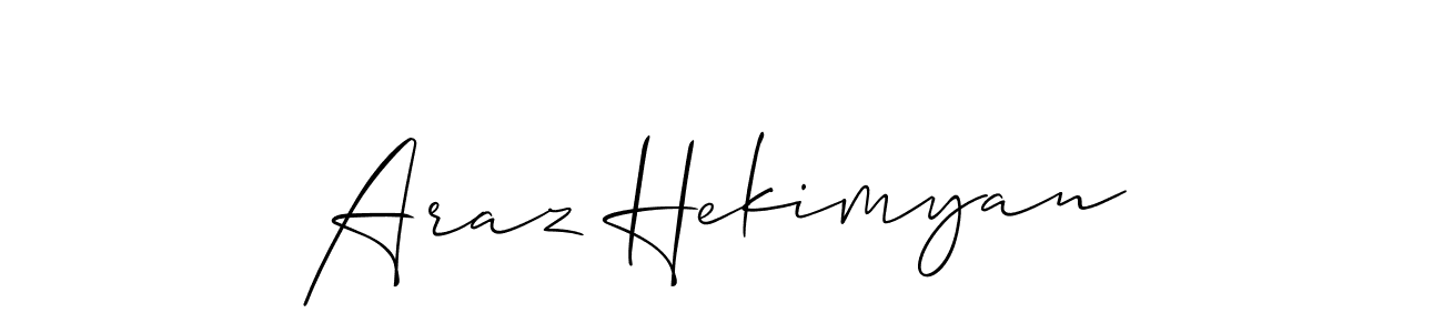 Use a signature maker to create a handwritten signature online. With this signature software, you can design (Allison_Script) your own signature for name Araz Hekimyan. Araz Hekimyan signature style 2 images and pictures png