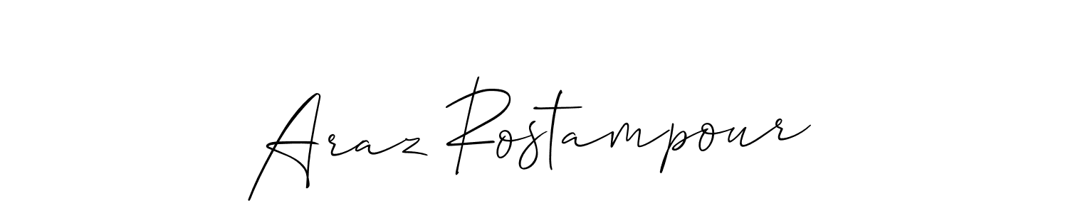 Also You can easily find your signature by using the search form. We will create Araz Rostampour name handwritten signature images for you free of cost using Allison_Script sign style. Araz Rostampour signature style 2 images and pictures png