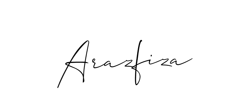 How to make Arazfiza name signature. Use Allison_Script style for creating short signs online. This is the latest handwritten sign. Arazfiza signature style 2 images and pictures png
