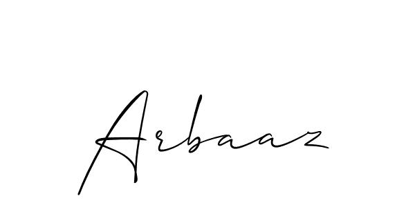 Use a signature maker to create a handwritten signature online. With this signature software, you can design (Allison_Script) your own signature for name Arbaaz. Arbaaz signature style 2 images and pictures png