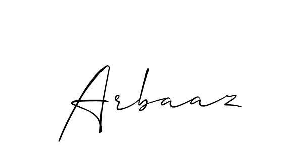 Use a signature maker to create a handwritten signature online. With this signature software, you can design (Allison_Script) your own signature for name Arbaaz. Arbaaz signature style 2 images and pictures png