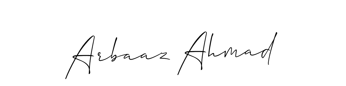 How to make Arbaaz Ahmad name signature. Use Allison_Script style for creating short signs online. This is the latest handwritten sign. Arbaaz Ahmad signature style 2 images and pictures png