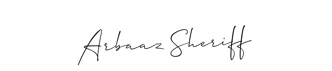 Also You can easily find your signature by using the search form. We will create Arbaaz Sheriff name handwritten signature images for you free of cost using Allison_Script sign style. Arbaaz Sheriff signature style 2 images and pictures png