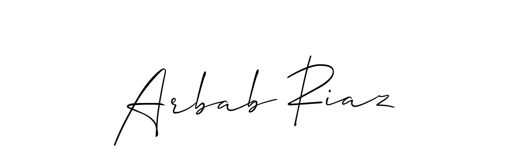 How to make Arbab Riaz name signature. Use Allison_Script style for creating short signs online. This is the latest handwritten sign. Arbab Riaz signature style 2 images and pictures png