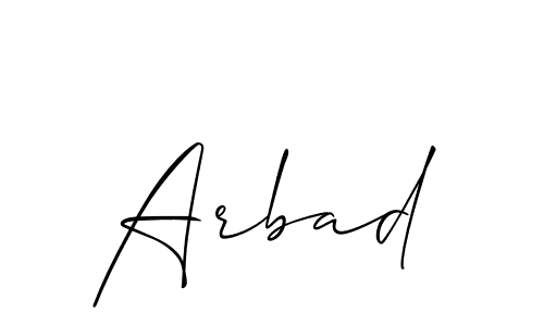 Make a beautiful signature design for name Arbad. With this signature (Allison_Script) style, you can create a handwritten signature for free. Arbad signature style 2 images and pictures png