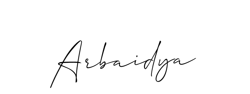 Create a beautiful signature design for name Arbaidya. With this signature (Allison_Script) fonts, you can make a handwritten signature for free. Arbaidya signature style 2 images and pictures png