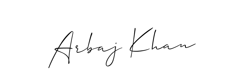 Use a signature maker to create a handwritten signature online. With this signature software, you can design (Allison_Script) your own signature for name Arbaj Khan. Arbaj Khan signature style 2 images and pictures png