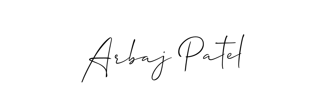 Allison_Script is a professional signature style that is perfect for those who want to add a touch of class to their signature. It is also a great choice for those who want to make their signature more unique. Get Arbaj Patel name to fancy signature for free. Arbaj Patel signature style 2 images and pictures png