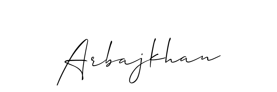 Also we have Arbajkhan name is the best signature style. Create professional handwritten signature collection using Allison_Script autograph style. Arbajkhan signature style 2 images and pictures png