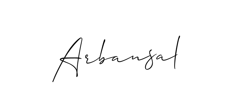 Also we have Arbansal name is the best signature style. Create professional handwritten signature collection using Allison_Script autograph style. Arbansal signature style 2 images and pictures png