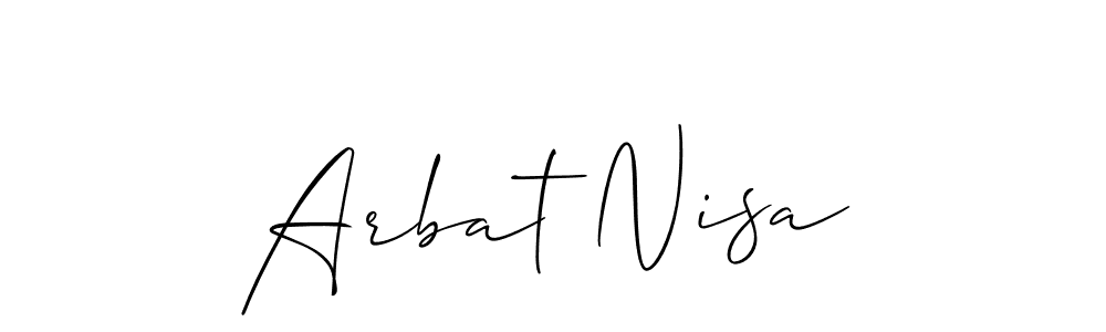 This is the best signature style for the Arbat Nisa name. Also you like these signature font (Allison_Script). Mix name signature. Arbat Nisa signature style 2 images and pictures png