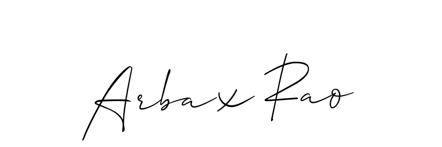 Design your own signature with our free online signature maker. With this signature software, you can create a handwritten (Allison_Script) signature for name Arbax Rao. Arbax Rao signature style 2 images and pictures png