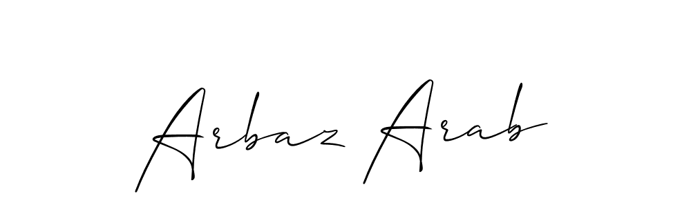 Create a beautiful signature design for name Arbaz Arab. With this signature (Allison_Script) fonts, you can make a handwritten signature for free. Arbaz Arab signature style 2 images and pictures png
