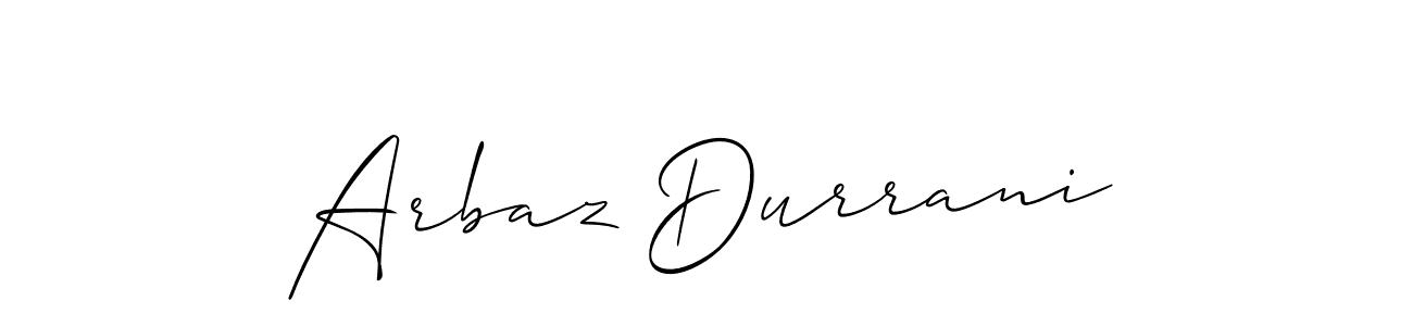 Use a signature maker to create a handwritten signature online. With this signature software, you can design (Allison_Script) your own signature for name Arbaz Durrani. Arbaz Durrani signature style 2 images and pictures png