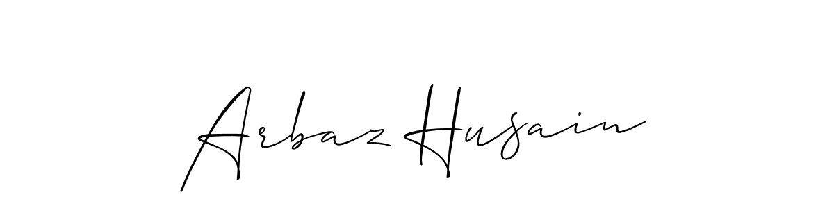 Allison_Script is a professional signature style that is perfect for those who want to add a touch of class to their signature. It is also a great choice for those who want to make their signature more unique. Get Arbaz Husain name to fancy signature for free. Arbaz Husain signature style 2 images and pictures png