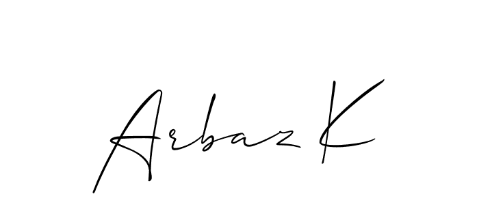 Similarly Allison_Script is the best handwritten signature design. Signature creator online .You can use it as an online autograph creator for name Arbaz K. Arbaz K signature style 2 images and pictures png
