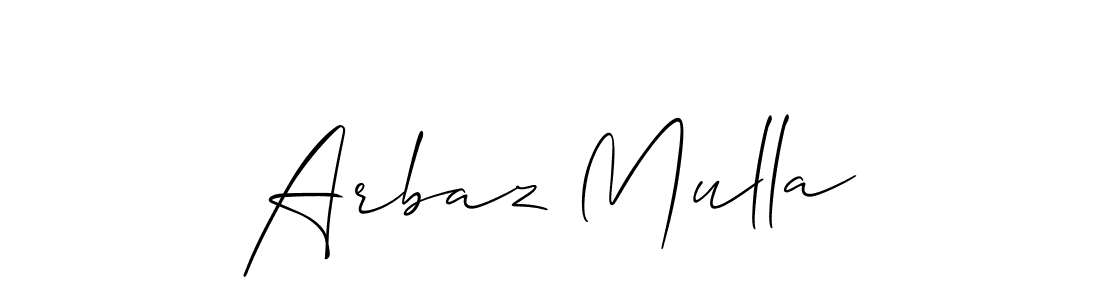 How to make Arbaz Mulla name signature. Use Allison_Script style for creating short signs online. This is the latest handwritten sign. Arbaz Mulla signature style 2 images and pictures png