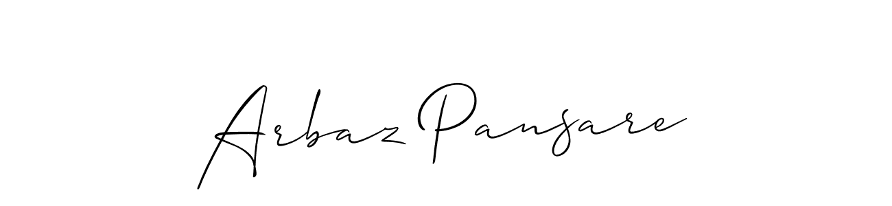 Create a beautiful signature design for name Arbaz Pansare. With this signature (Allison_Script) fonts, you can make a handwritten signature for free. Arbaz Pansare signature style 2 images and pictures png