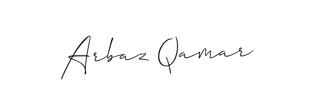 How to make Arbaz Qamar name signature. Use Allison_Script style for creating short signs online. This is the latest handwritten sign. Arbaz Qamar signature style 2 images and pictures png