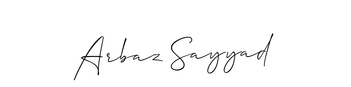 Allison_Script is a professional signature style that is perfect for those who want to add a touch of class to their signature. It is also a great choice for those who want to make their signature more unique. Get Arbaz Sayyad name to fancy signature for free. Arbaz Sayyad signature style 2 images and pictures png