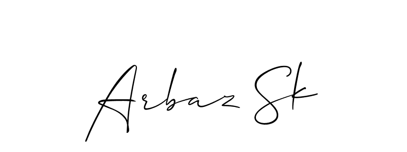 It looks lik you need a new signature style for name Arbaz Sk. Design unique handwritten (Allison_Script) signature with our free signature maker in just a few clicks. Arbaz Sk signature style 2 images and pictures png