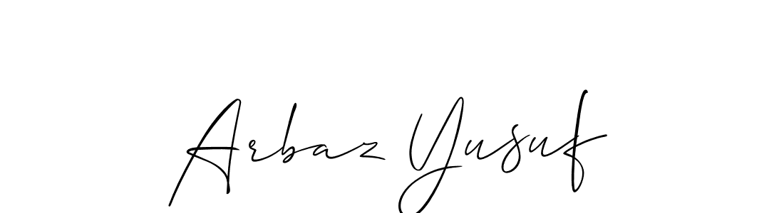 It looks lik you need a new signature style for name Arbaz Yusuf. Design unique handwritten (Allison_Script) signature with our free signature maker in just a few clicks. Arbaz Yusuf signature style 2 images and pictures png