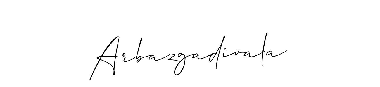 Create a beautiful signature design for name Arbazgadivala. With this signature (Allison_Script) fonts, you can make a handwritten signature for free. Arbazgadivala signature style 2 images and pictures png