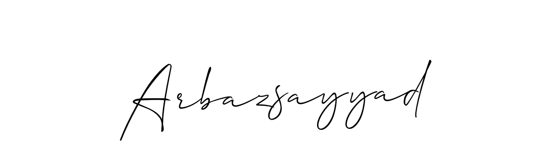 How to make Arbazsayyad signature? Allison_Script is a professional autograph style. Create handwritten signature for Arbazsayyad name. Arbazsayyad signature style 2 images and pictures png
