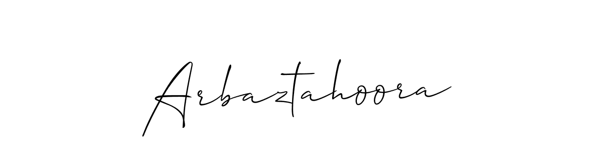 Make a short Arbaztahoora signature style. Manage your documents anywhere anytime using Allison_Script. Create and add eSignatures, submit forms, share and send files easily. Arbaztahoora signature style 2 images and pictures png