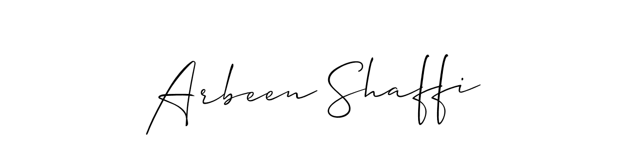Make a beautiful signature design for name Arbeen Shaffi. With this signature (Allison_Script) style, you can create a handwritten signature for free. Arbeen Shaffi signature style 2 images and pictures png