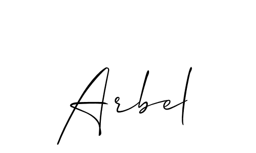 Create a beautiful signature design for name Arbel. With this signature (Allison_Script) fonts, you can make a handwritten signature for free. Arbel signature style 2 images and pictures png