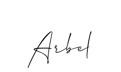 Use a signature maker to create a handwritten signature online. With this signature software, you can design (Allison_Script) your own signature for name Arbel. Arbel signature style 2 images and pictures png