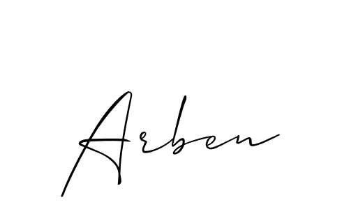 Arben stylish signature style. Best Handwritten Sign (Allison_Script) for my name. Handwritten Signature Collection Ideas for my name Arben. Arben signature style 2 images and pictures png