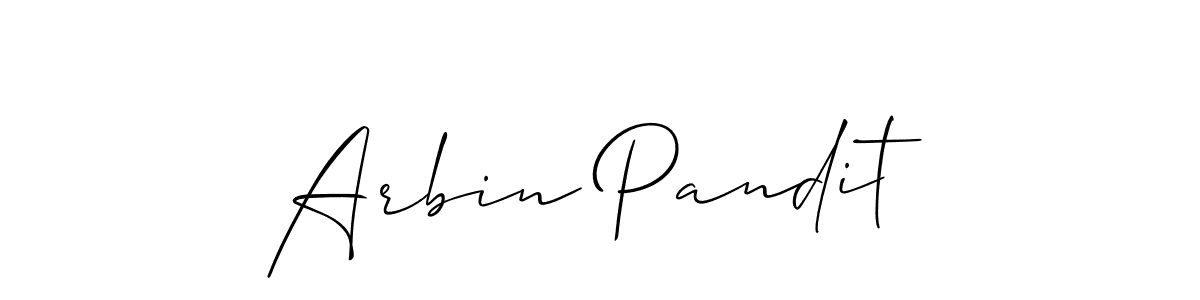 Allison_Script is a professional signature style that is perfect for those who want to add a touch of class to their signature. It is also a great choice for those who want to make their signature more unique. Get Arbin Pandit name to fancy signature for free. Arbin Pandit signature style 2 images and pictures png