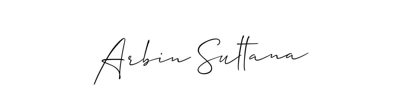 Use a signature maker to create a handwritten signature online. With this signature software, you can design (Allison_Script) your own signature for name Arbin Sultana. Arbin Sultana signature style 2 images and pictures png