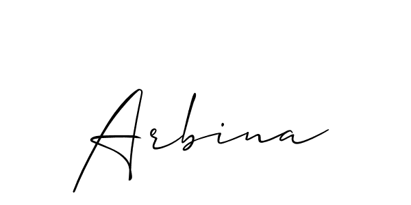 Allison_Script is a professional signature style that is perfect for those who want to add a touch of class to their signature. It is also a great choice for those who want to make their signature more unique. Get Arbina name to fancy signature for free. Arbina signature style 2 images and pictures png