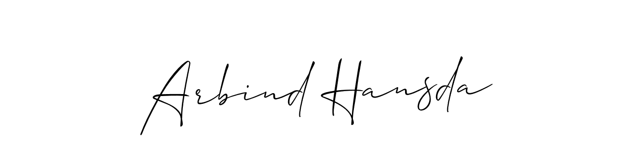 Make a beautiful signature design for name Arbind Hansda. With this signature (Allison_Script) style, you can create a handwritten signature for free. Arbind Hansda signature style 2 images and pictures png