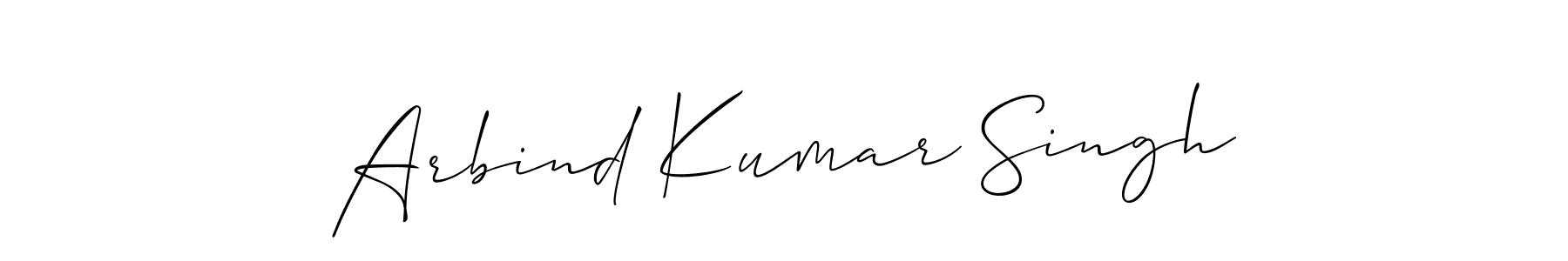 Use a signature maker to create a handwritten signature online. With this signature software, you can design (Allison_Script) your own signature for name Arbind Kumar Singh. Arbind Kumar Singh signature style 2 images and pictures png
