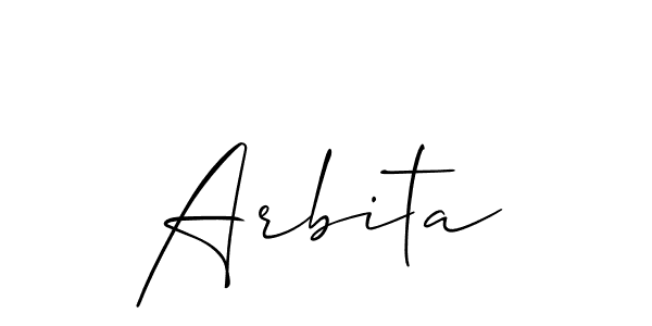 Arbita stylish signature style. Best Handwritten Sign (Allison_Script) for my name. Handwritten Signature Collection Ideas for my name Arbita. Arbita signature style 2 images and pictures png