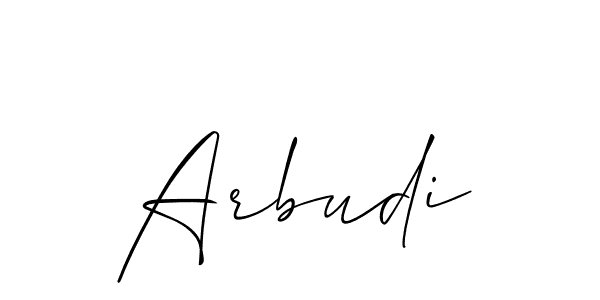 Also You can easily find your signature by using the search form. We will create Arbudi name handwritten signature images for you free of cost using Allison_Script sign style. Arbudi signature style 2 images and pictures png