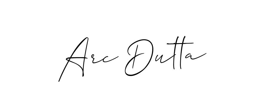 Also we have Arc Dutta name is the best signature style. Create professional handwritten signature collection using Allison_Script autograph style. Arc Dutta signature style 2 images and pictures png