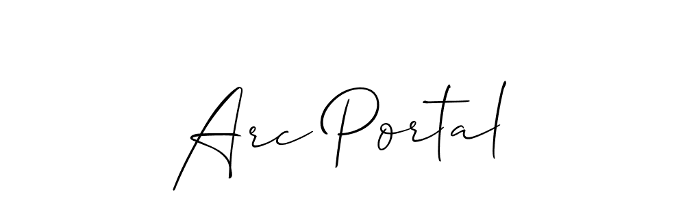 Create a beautiful signature design for name Arc Portal. With this signature (Allison_Script) fonts, you can make a handwritten signature for free. Arc Portal signature style 2 images and pictures png