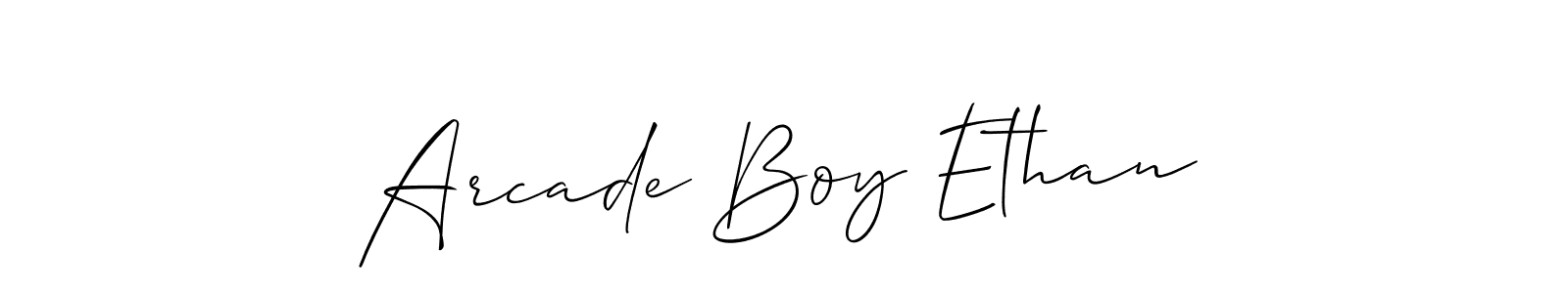 How to make Arcade Boy Ethan name signature. Use Allison_Script style for creating short signs online. This is the latest handwritten sign. Arcade Boy Ethan signature style 2 images and pictures png