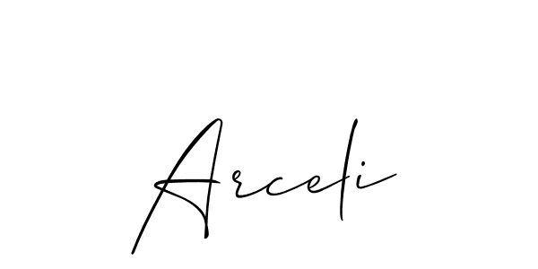 Allison_Script is a professional signature style that is perfect for those who want to add a touch of class to their signature. It is also a great choice for those who want to make their signature more unique. Get Arceli name to fancy signature for free. Arceli signature style 2 images and pictures png