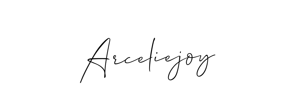 Make a beautiful signature design for name Arceliejoy. With this signature (Allison_Script) style, you can create a handwritten signature for free. Arceliejoy signature style 2 images and pictures png